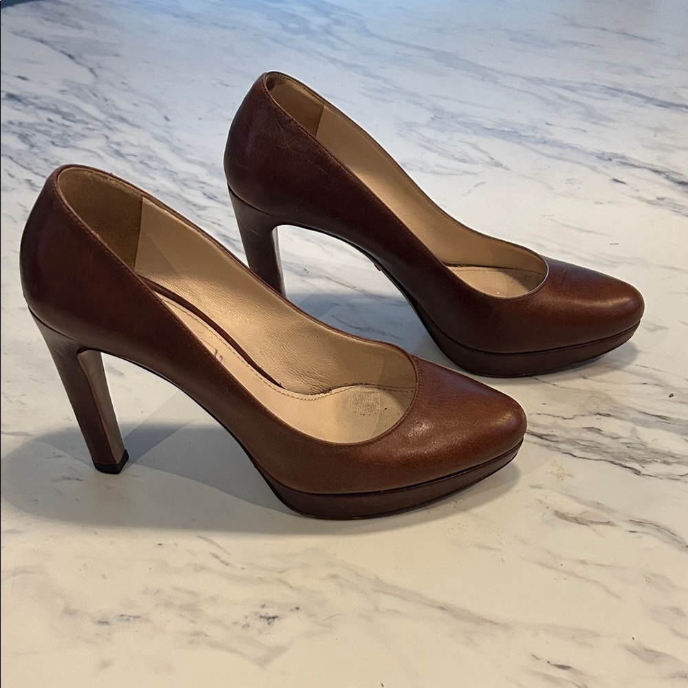 Prada Classic Brown Leather Heels